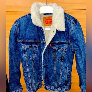 Fur lined denim jacket